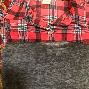 2tops Aeropostale(gray/black Red and Blue Plaid (0ff brand)